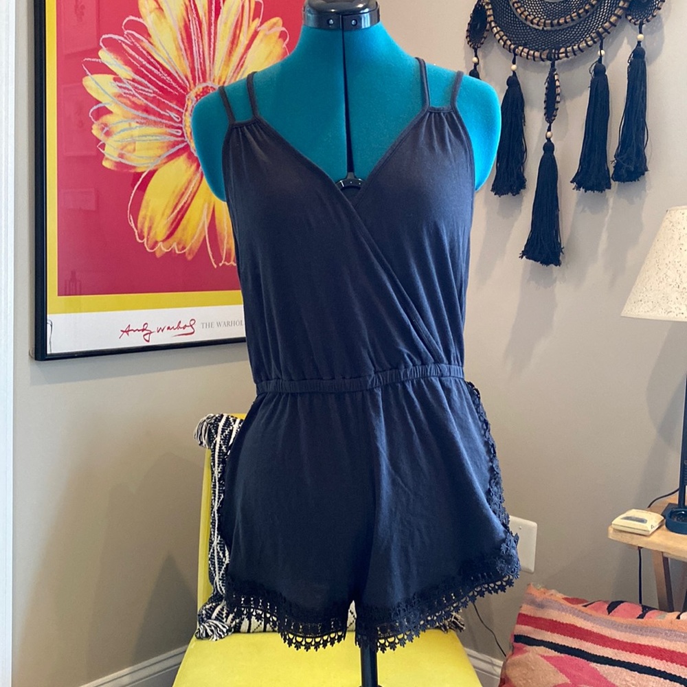 Urban Outfitters 100% Cotton Black Romper